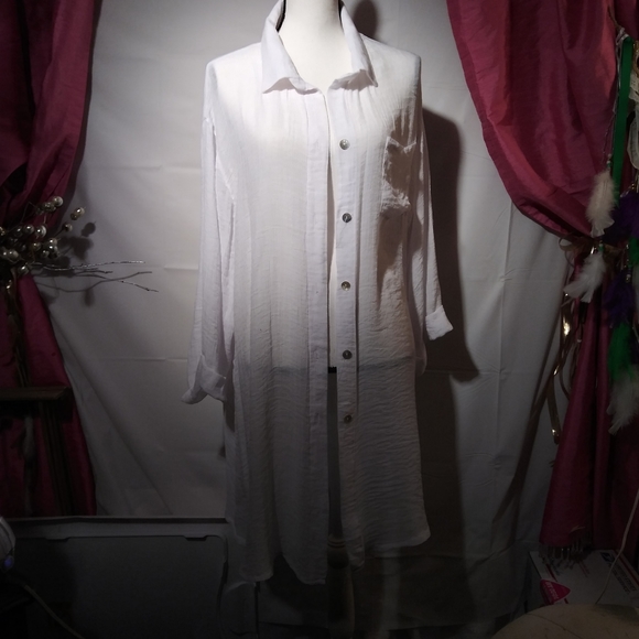 pacific beach XXL swimsuit coverup lounge white - Picture 7 of 8